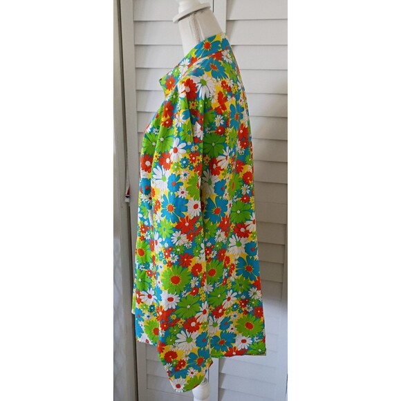 Jogal Unisex Long Sleeve Collared Floral Button Down Cotton Shirt XXL - Picture 5 of 8